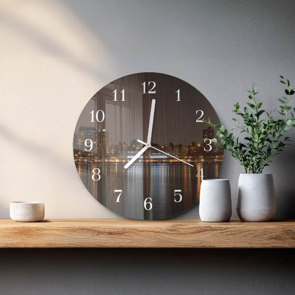 Ronde glazen klok Horizon