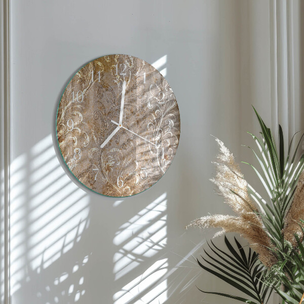 Ronde glazen klok Bloemenpatroon