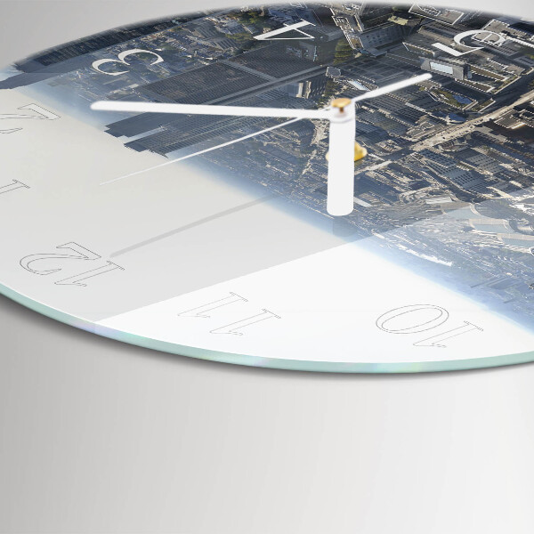 Ronde glazen klok Horizon