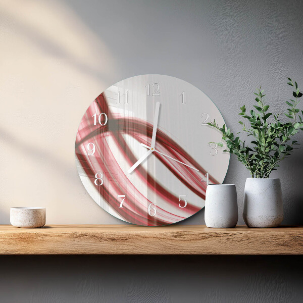 Ronde glazen klok Abstracte lijnen