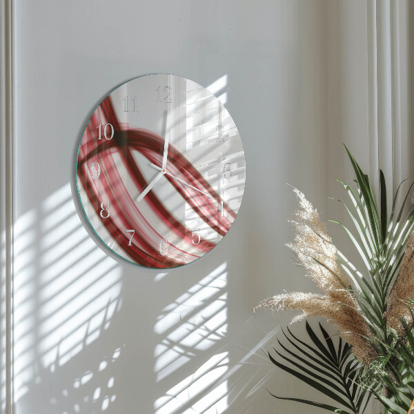 Ronde glazen klok Abstracte lijnen