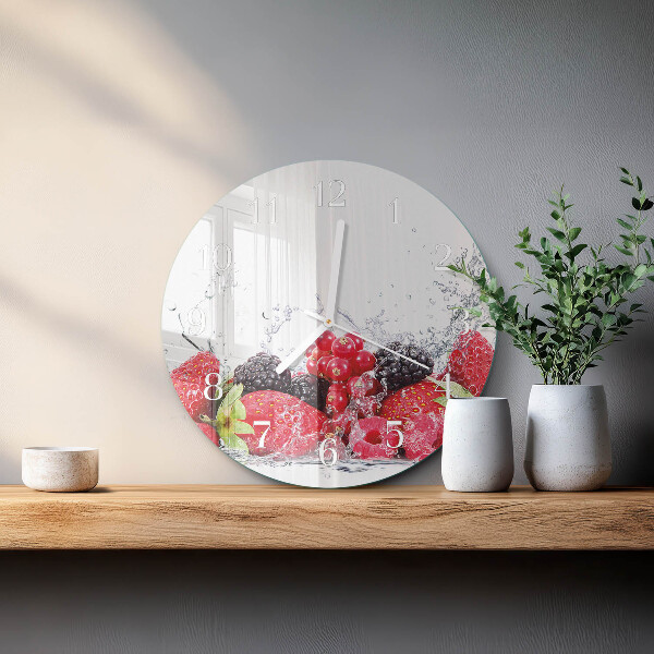 Ronde glazen klok Fruit