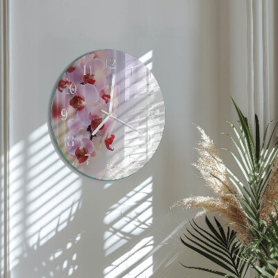 Ronde glazen klok Orchidee