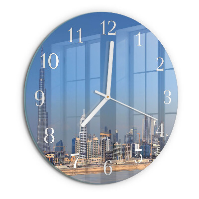 Ronde glazen klok Dubai Horizon