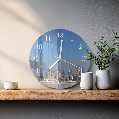 Ronde glazen klok Dubai Horizon