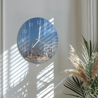 Ronde glazen klok Dubai Horizon