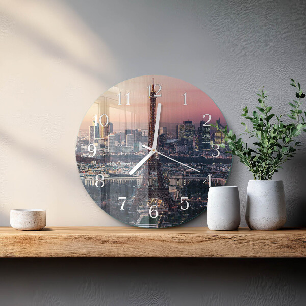 Ronde glazen klok Eiffeltoren Parijs