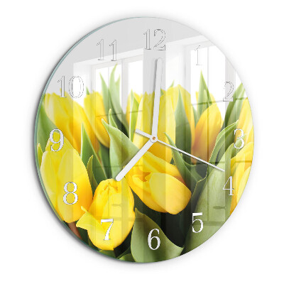 Ronde glazen klok Tulpenbloemen