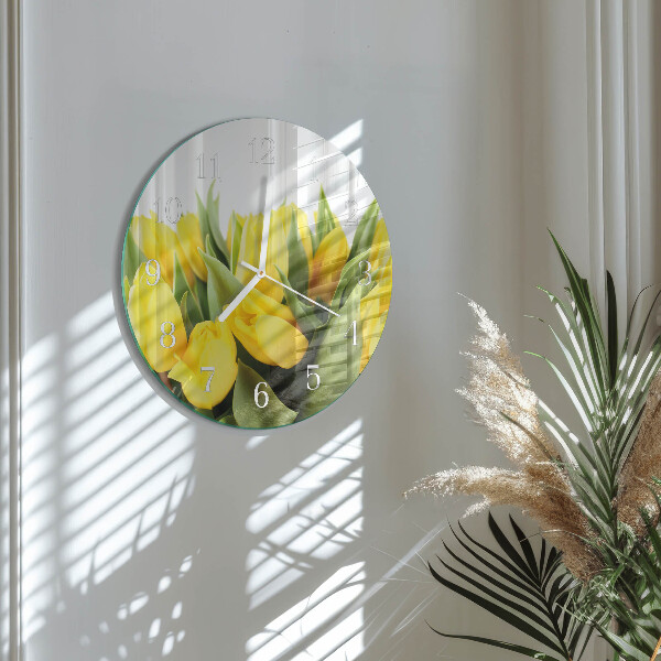 Ronde glazen klok Tulpenbloemen