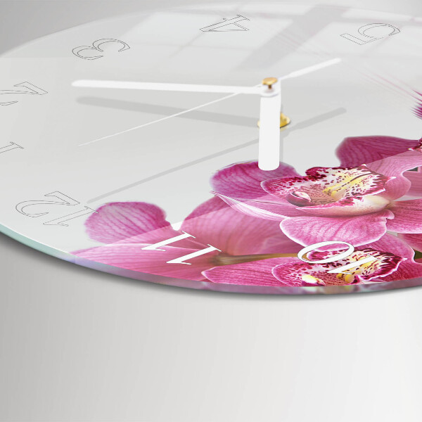 Ronde glazen klok Orchidee