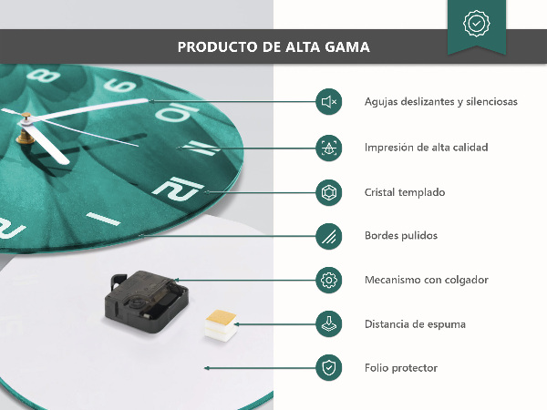 Ronde glazen klok Klaprozen