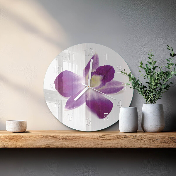 Ronde glazen klok Orchideebloem