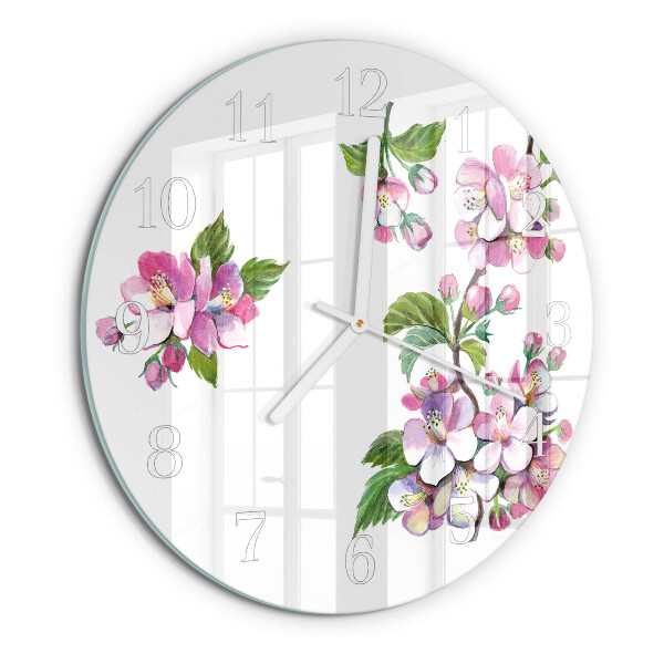 Ronde glazen klok Bloemen