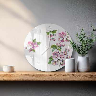 Ronde glazen klok Bloemen