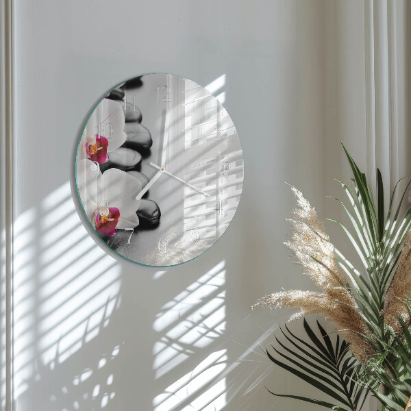 Ronde glazen klok Orchideeënstenen