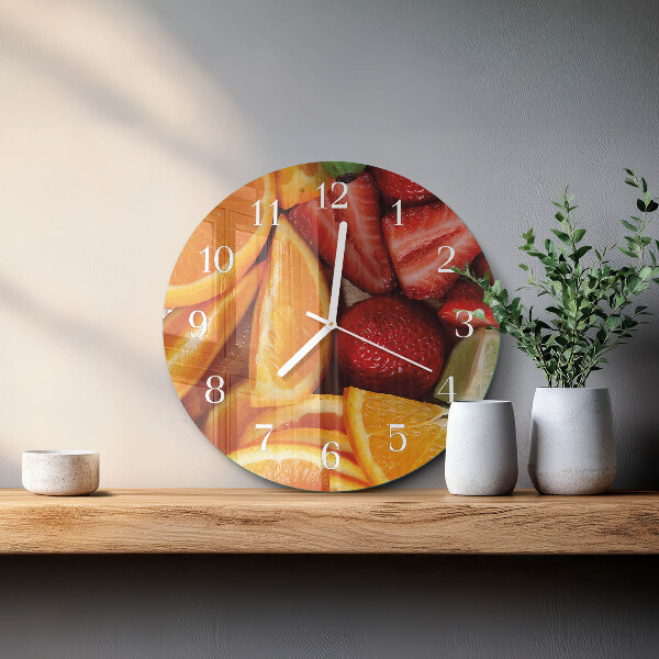 Ronde glazen klok Fruit