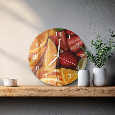 Ronde glazen klok Fruit