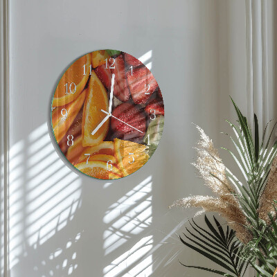Ronde glazen klok Fruit