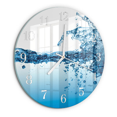 Ronde glazen klok Water
