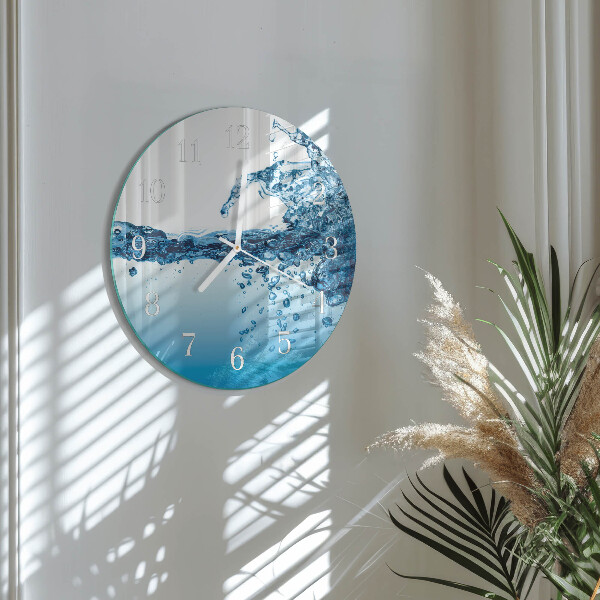 Ronde glazen klok Water