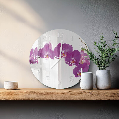 Ronde glazen klok Orchidee