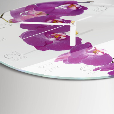 Ronde glazen klok Orchidee