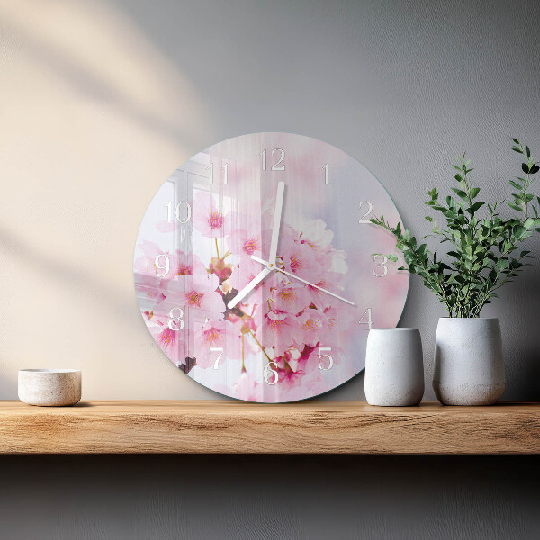 Ronde glazen klok Bloemen