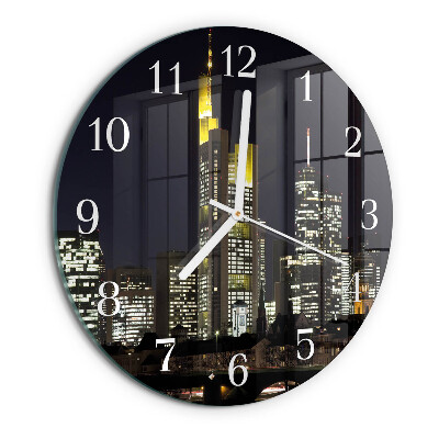 Ronde glazen klok Horizon