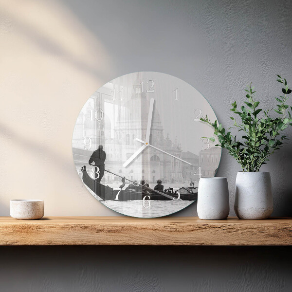 Ronde glazen klok De Venetiaanse boot