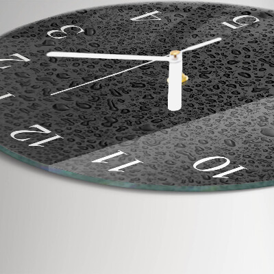 Ronde glazen klok Waterdruppels