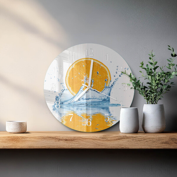 Ronde glazen klok Sinaasappelwater