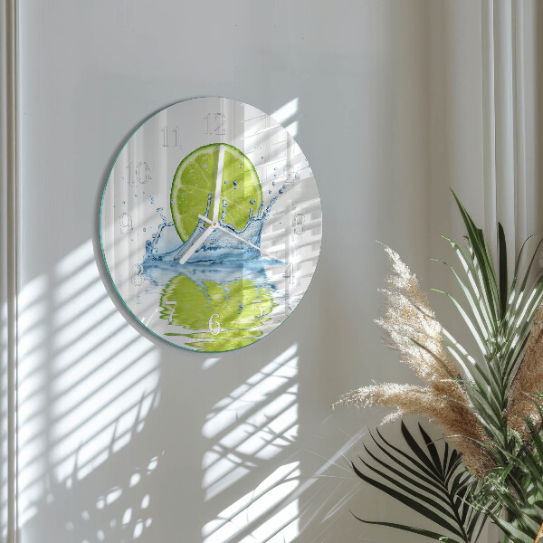 Ronde glazen klok Kalkwater