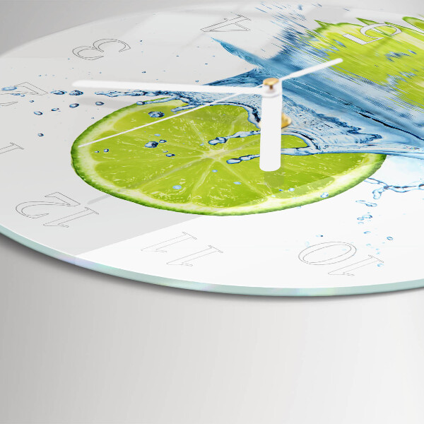 Ronde glazen klok Kalkwater