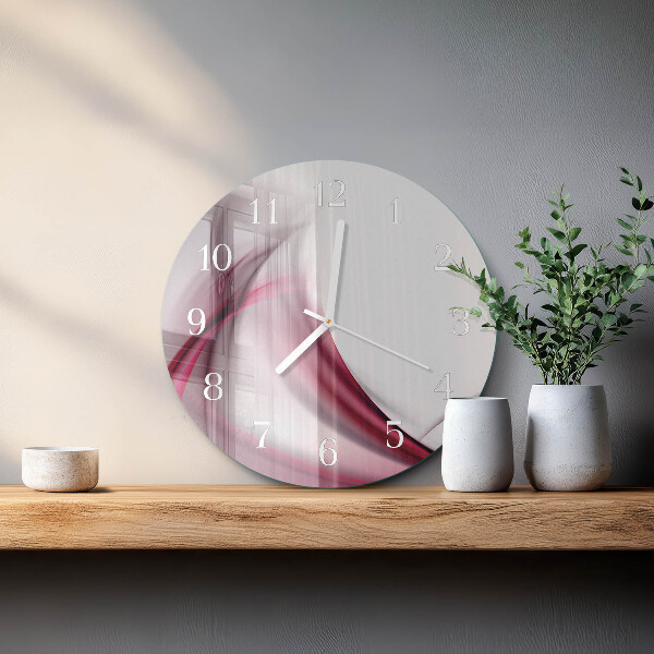 Ronde glazen klok Abstracte lijnen