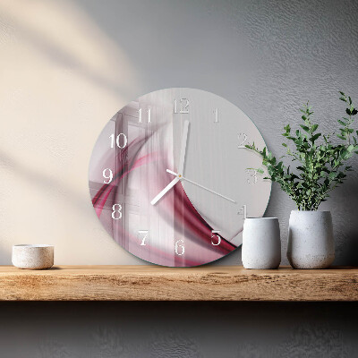 Ronde glazen klok Abstracte lijnen