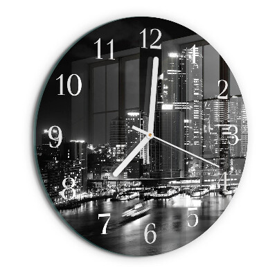 Ronde glazen klok Horizon