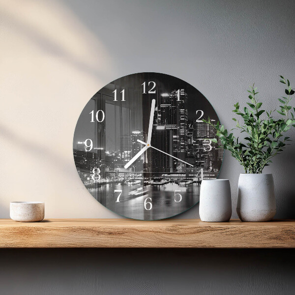 Ronde glazen klok Horizon