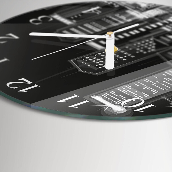 Ronde glazen klok Horizon