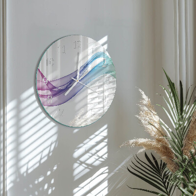 Ronde glazen klok Abstracte lijnen