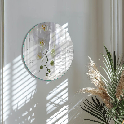 Ronde glazen klok Orchidee