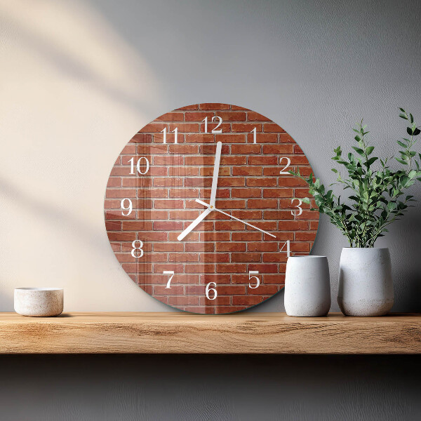 Ronde glazen klok Bakstenen muur
