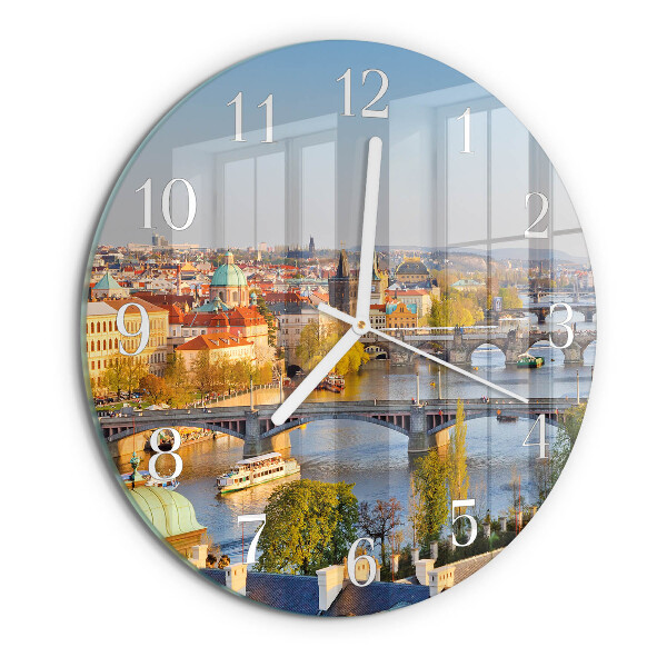 Ronde glazen klok Stad Praag