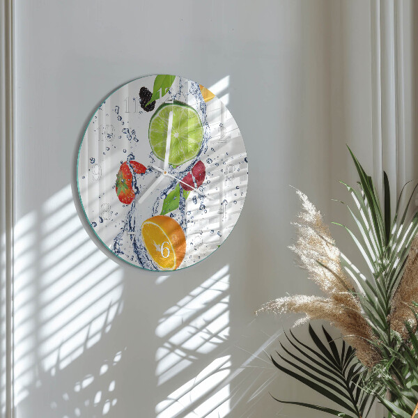 Ronde glazen klok Fruit Citroen