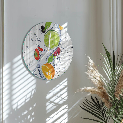 Ronde glazen klok Fruit Citroen