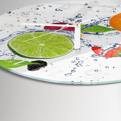 Ronde glazen klok Fruit Citroen