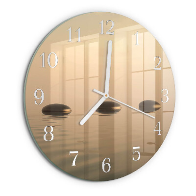 Ronde glazen klok Stenen Water