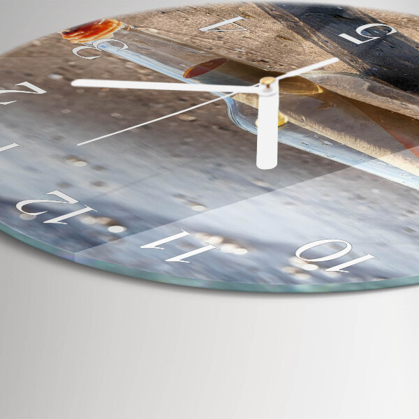 Ronde glazen klok Flessenbrief