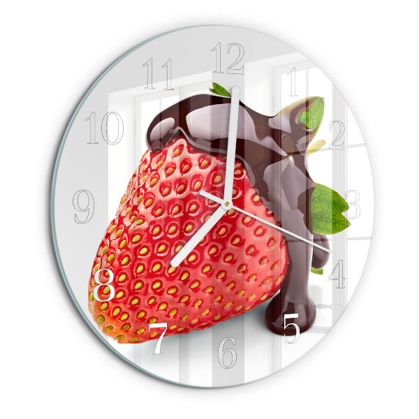 Ronde glazen klok Aardbeienchocolade