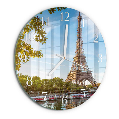 Ronde glazen klok Eiffeltoren Parijs