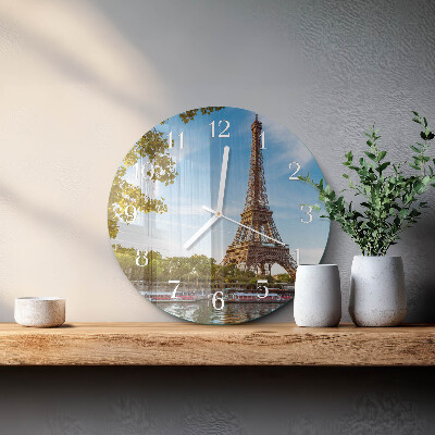 Ronde glazen klok Eiffeltoren Parijs
